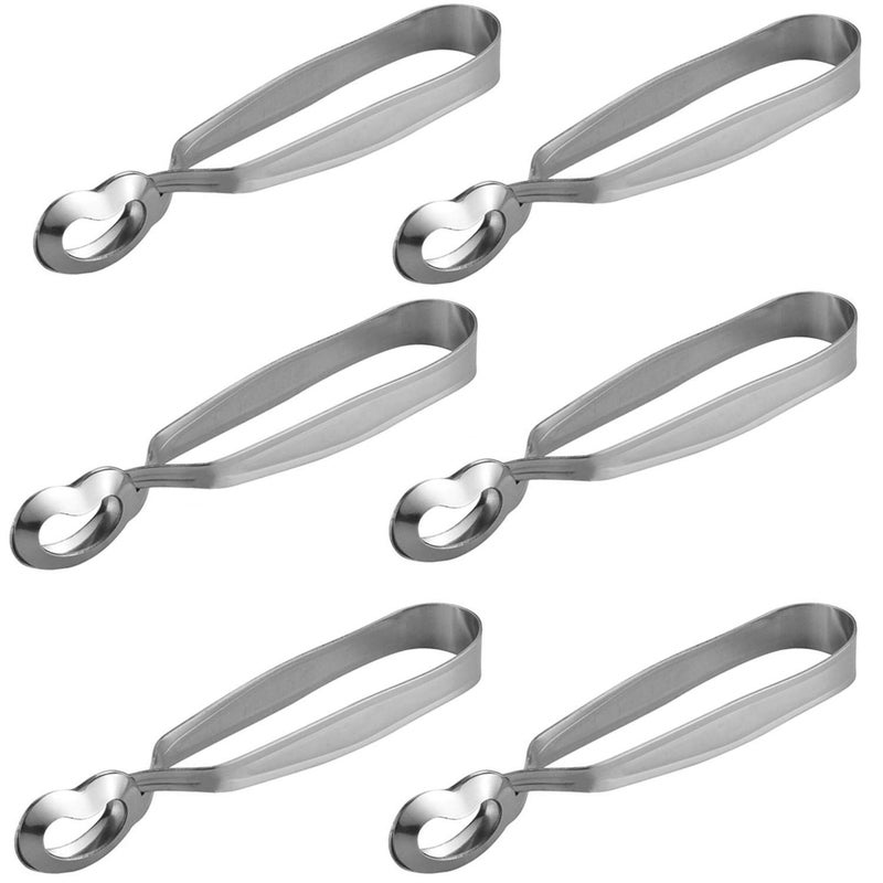HAN SHENG 6 Pcs Stainless Steel Escargot Snail Tongs Kitchen Cooking Tool for Kitchen Cooking and Restaurant Serving - Image 1